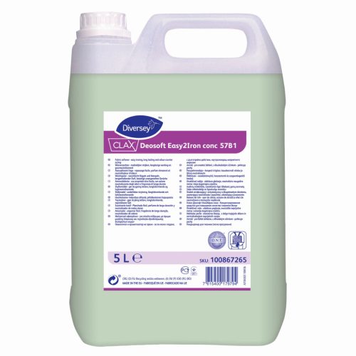 Clax Deosoft Easy2Iron conc 57B1 5L - Vasaláskönnyítő hatású öblítőszer koncentrátum, szagsemlegesítő hatással