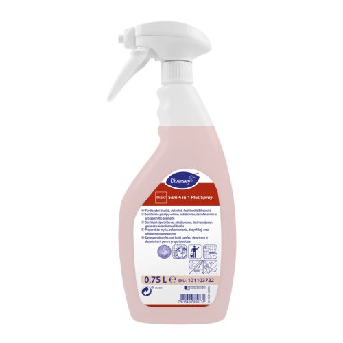 TASKI Sani 4 in 1 Spray Szulfonsav alapú, ált. konc. tisztító-, fertőtlenítőszer, vízkőoldó, és illatosító hatással 750ml (6db/karton) - MEGSZŰNŐ TERMÉK