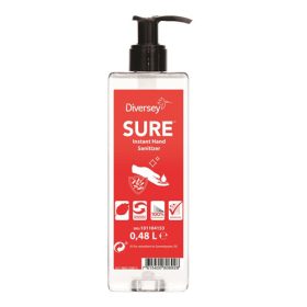 Sure Instant Handsanitizer tejsav alapú, alkoholmentes kézfertőtlenítő 480ml (18db/#) - KÉSZLET