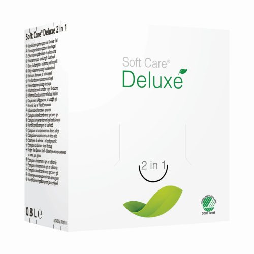 Soft Care Deluxe 2 in 1, 0.8L - Környezetbarát, kondicionáló sampon, balzsam és tusfürdő