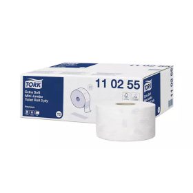 Tork toalettpapír T2 mini Jumbo Premium extra soft, 3r., fehér, 120m/tek, 12tek/# - 110255