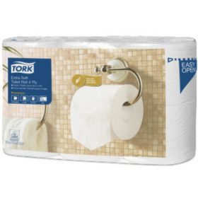 Tork toalettpapír T4 kistekercses Premium extra soft, 4r., fehér, 19,5m/tek, 153 lap, 6tek/csg,