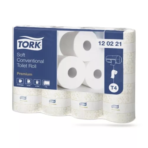Tork toalettpapír T4 kistekercses Premium 2r., fehér, 21,85m/tek, 190 lap, 12tek/csg, 8csg/karton