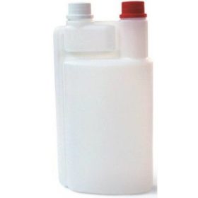 Kiehl flakon 1L-kétnyakú adagolóflakon, üres, utántölthető, fekete kupak - 12139