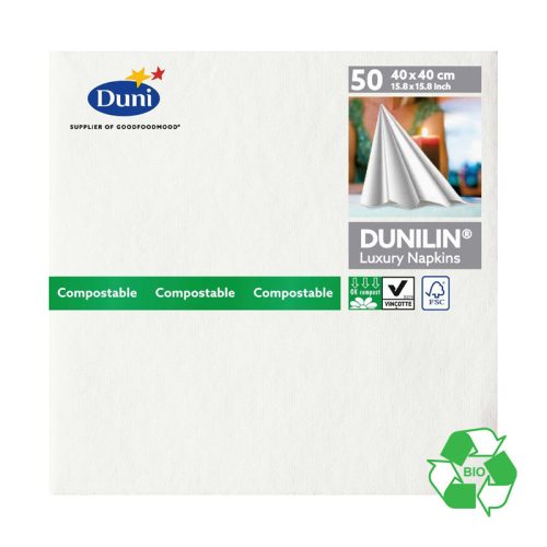 Duni Dunilin szalvéta WHITE, 40X40, 45db/csg, 12csg/# - 186757