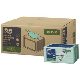 Tork tisztítókendő W8 többször használható, hajtogatott, ZÖLD 38,5X32, 40db/csg, 8csg/# - 19455