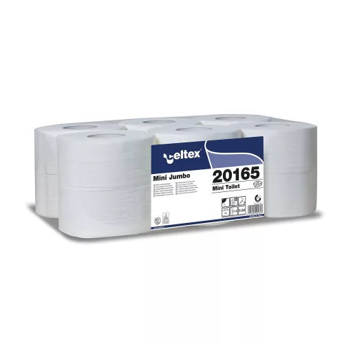 Celtex toalettpapír mini Jumbo 19cm-es, 2r., cellulóz, 160m/tek, (vízben gyorsan oldódó: 9 sec), 12tek/karton