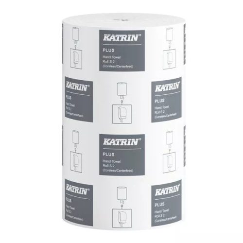 Katrin kéztörlő tekercses Plus S2 2r., fehér, 60m/tek, 12tek/# - 2634