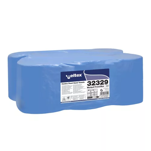 Celtex Maxipull Trend kék cellullóz, 2 rétegű, 108m/tek, 450 lap/tek, 20x24cm/lap, 6tek/karton