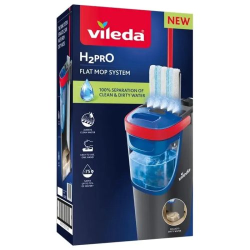 Vileda H2Pro Flat Mop System felmosószett (lapos mop+nyél+vödör)
