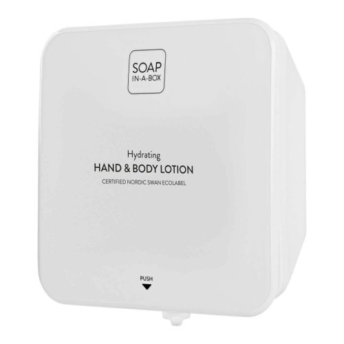 Soap-In-A-Box fényes fehér kéz- és testápoló adagoló