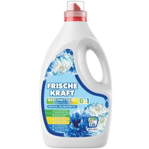 Frische Kraft mosógél 6in1 minden ruhához 4,05L/135 mosás (2db/karton) UNIVERZÁLIS