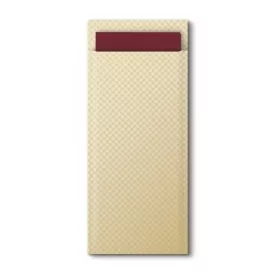 Tork evőeszköztartó Advanced 2r., 39X23cm, KRÉM+burgundi színű szalvéta, 100lap/csg, 5csg/# - 4