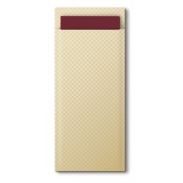 Tork evőeszköztartó Advanced 2r., 39X23cm, KRÉM+burgundi színű szalvéta, 100lap/csg, 5csg/# - 4