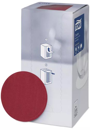 Tork poháralátét burgundi, 8r., 9cm, 250db/csg, 12csg/# - 474469