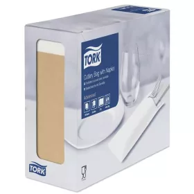 Tork evőeszköztartó Advanced 2r., 39X23cm, NATÚR+fehér színű szalvéta, 100lap/csg, 5csg/# - 474