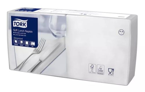 Tork szalvéta Lunch Advanced 33/3 FEHÉR, 1/4 hajtás, 150 lap/csg, 10csg/# - 477414