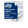 Tork szalvéta Soft Dinner 3r., 39X39, FEHÉR, 100db/csg, 12csg/karton