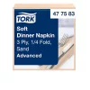 Tork szalvéta Soft Dinner 3r., 39X39, HOMOK, 100db/csg, 12csg/karton