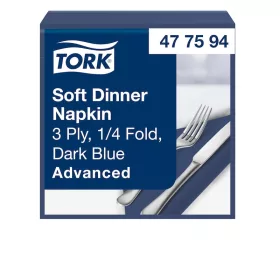   Tork szalvéta Soft Dinner 3r., 39X39, SÖTÉTKÉK, 100db/csg, 12csg/karton