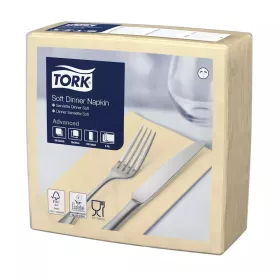 Tork szalvéta Dinner Advanced 3r., 39X39, CSONT, 1/8hajt., 100 lap/csg, 12csg/# - 477622