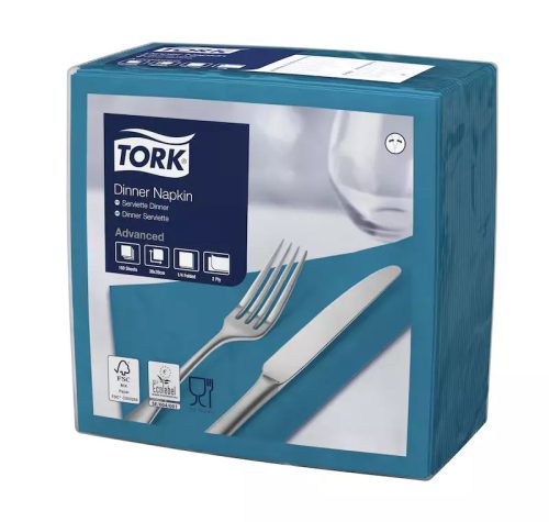 Tork szalvéta Dinner Advanced 39X39, KÉKESZÖLD, 150 lap/csg, 12csg/# - 477906
