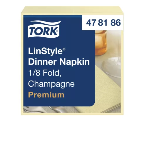 Tork LinStyle® Dinner szalvéta, PEZSGŐ, 39x39cm, 1/8 hajt., iparilag komposztálható, 50lap/csg (14csg/karton)