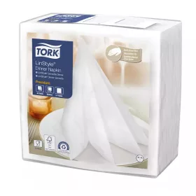 Tork szalvéta Linstyle, premium textilhatású, FEHÉR, 39/1, 50db/csg, 12csg/# - 478711