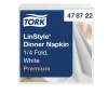 Tork LinStyle® Dinner szalvéta, FEHÉR, 39x39cm, 1/4 hajt., iparilag komposztálható, 50lap/csg (14csg/karton)
