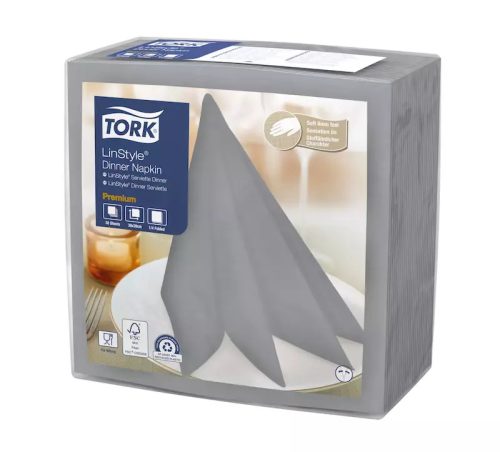 Tork szalvéta Linstyle, premium textilhatású, SZÜRKE, 39/1, 50db/csg, 12csg/# - 478728