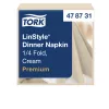 Tork LinStyle® Dinner szalvéta, KRÉM, 39x39cm, 1/4 hajt., iparilag komposztálható, 50lap/csg (14csg/karton)