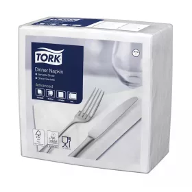 Tork szalvéta Dinner Advanced 39X39, FEHÉR, 150 lap/csg, 12csg/# - 478746