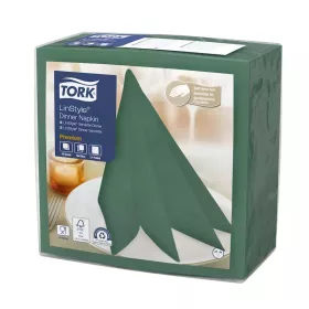 Tork szalvéta Linstyle, premium textilhatású, SÖTÉTZÖLD, 39/1, 50db/csg, 12csg/# - 478847