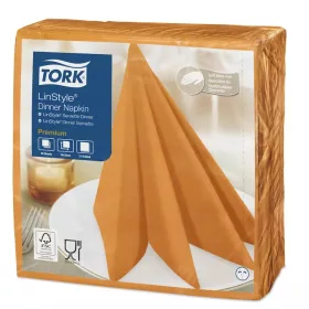Tork szalvéta "Linstyle" Premium,textilutánzatú, NARANCS 39/1, 50db/csg,12csg/# - 478851