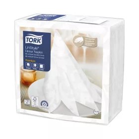   Tork szalvéta Linstyle, premium textilhatású, FEHÉR, 40/1, 50db/csg, 14csg/karton