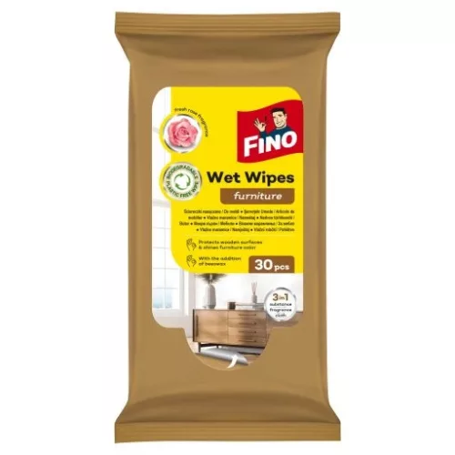 FINO nedves törlőkendő 40db/csg rózsa illattal (10db/karton) bútorokhoz