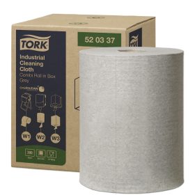 Tork ipari tisztítókendő, dobozos kombi tekercses W1/W2/W3 Premium, szürke, 1r., 148,2m/390lap/
