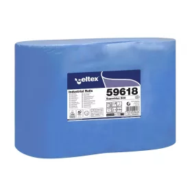   Celtex Superblue 500 ipari törlő cellulóz, kék, 3 réteg, 180m, 500 lap, 36x36cm, 2 tekercs/zsugor