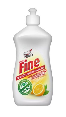 Well Done Fine Fertőtlenítő hatású mosogatószer 500ml (21db/karton) Lemon Essence