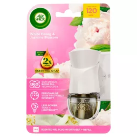   Air Wick elektromos illatosító készülék+utántöltő 19ml (6csg/karton) white peony & jasmine blossom