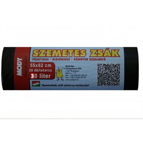 Szemeteszsák Mody (50X60, 30L, 20db/tek, 25tek/#) - 5999883231425