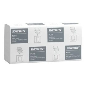  Katrin Plus Non Stop M2 Easy Flush Z hajtogatott, 2 rétegű, fehér, 24X20,3cm/lap, 160 lap/csg, 15csg/karton 