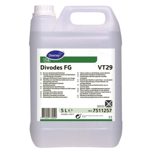 Divodes FG általános fertőtlenítőszer műszak közbeni- és zárófertőtlenítésre 5L (2db/karton, 160db/raklap)