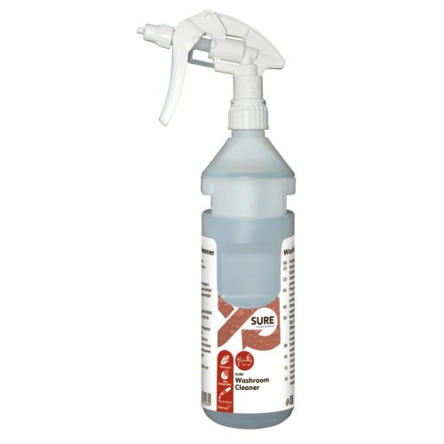 SURE Washroom Cleaner üres flakon, 750 ml, Sure Washroom Cleaner felirattal