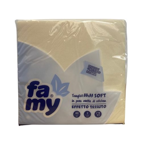 Famy szalvéta 33x33cm, 2r., 40lap/csg, (24csg/karton) Krém
