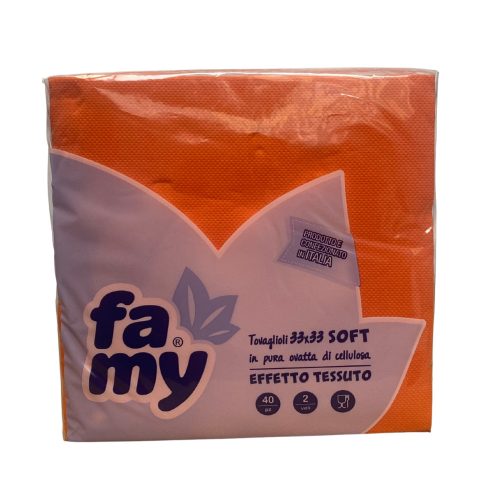 Famy szalvéta 33x33cm, 2r., 40lap/csg, (24csg/karton) Narancssárga