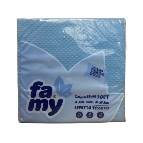 Famy szalvéta 33x33cm, 2r., 40lap/csg, (24csg/karton) Világoskék