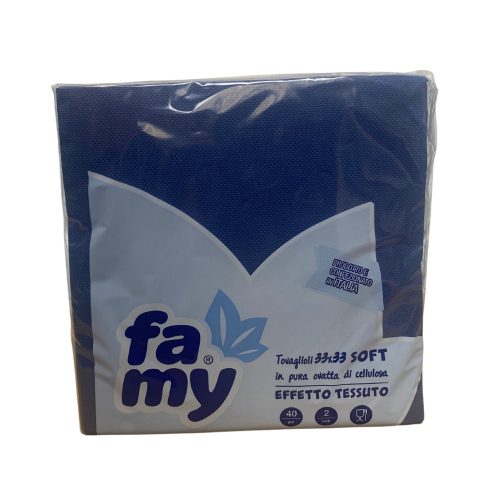 Famy szalvéta 33x33cm, 2r., 40lap/csg, (24csg/karton) Sötétkék
