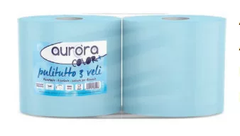 Aurora Pulitutto 3 Veli Color+ ipari kék törlő 100% cellulóz, kék, 3 réteg, 27x36cm, 2 tekercs/karton