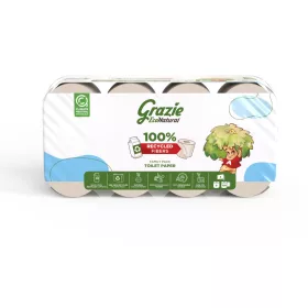   Lucart GRAZIE NATURAL háztartási toalettpapír 3 rétegű, 8 tekercses
